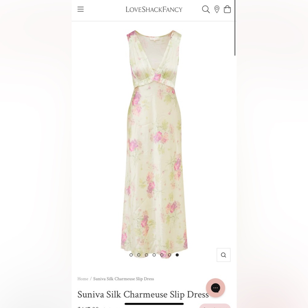 LoveShackFancy Suniva Silk Slip Dress